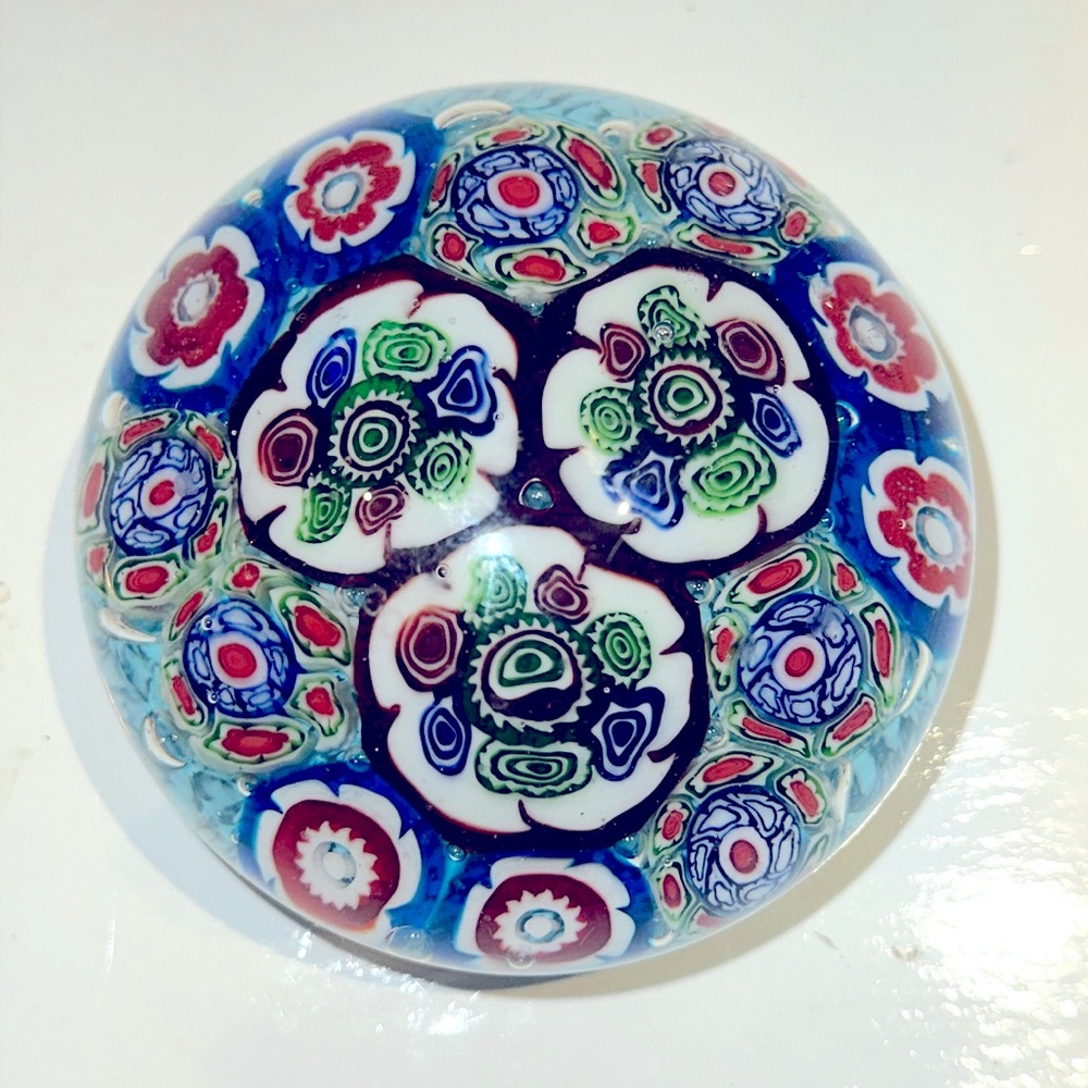 Art Glass Murano Millefiori style Paperweight.